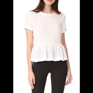 Veronica Beard Peplum Silk Top